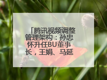 腾讯视频调整管理架构：孙忠怀升任BU董事长，王娟、马延琨任联席总裁